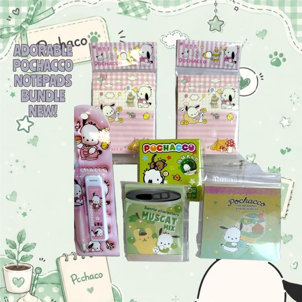 CUTEPOCHACCO 6-PIECE DESK AND STATIONERY NOTEPADS SET